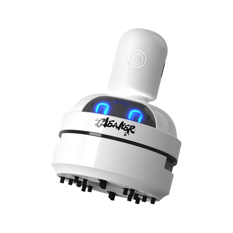 Portable Mini Desktop Vacuum Cleaner, USB Rechargeable Dust Sweeper, Strong 3-Speed Suction, Micro-Porous Filter, 400mAh Battery for Workspace Cleaning
