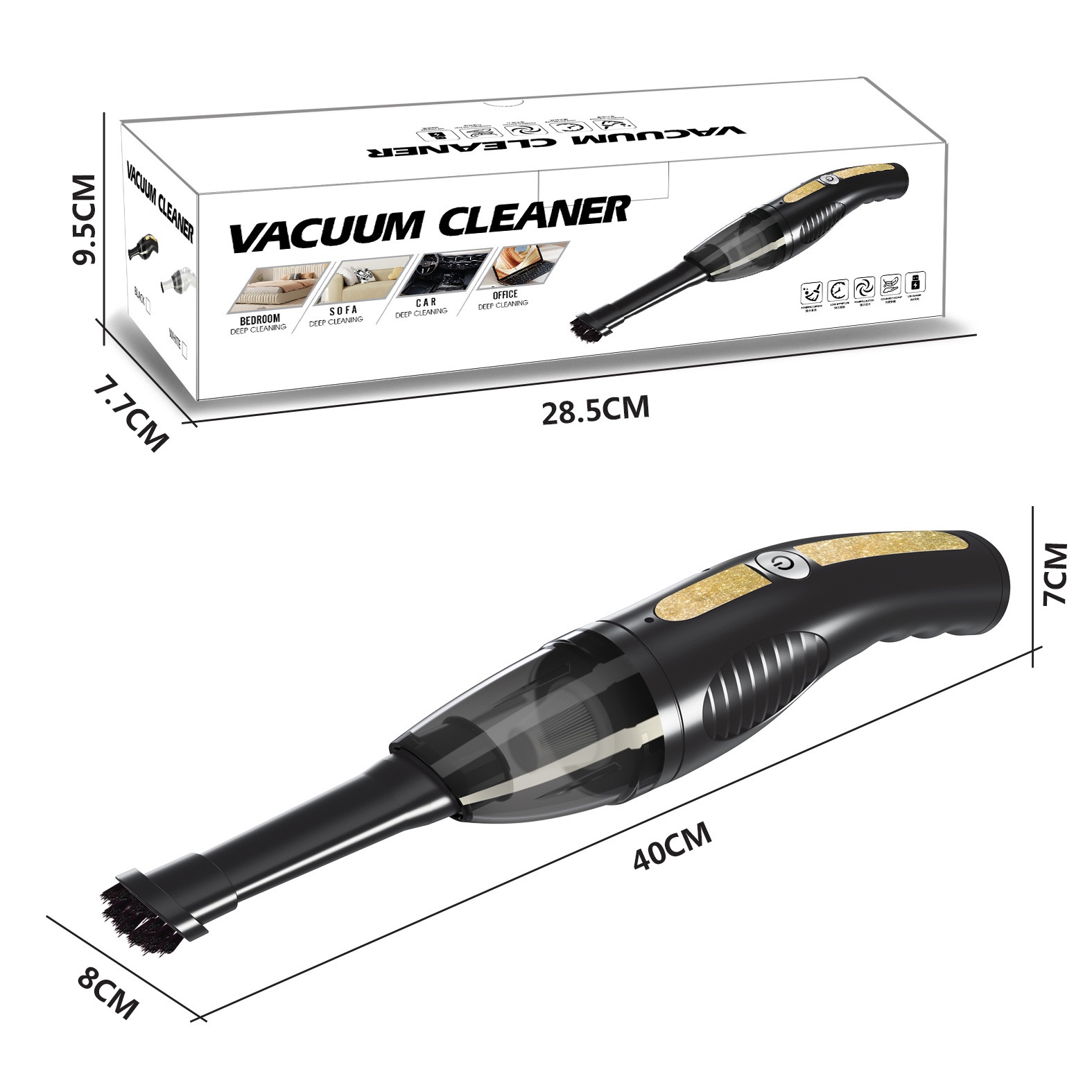 Wireless Handheld Car Vacuum Cleaner, Portable & Powerful Suction for Deep Cleaning, Ergonomic Design, Quiet Operation, Long-Lasting Battery for Home & Office