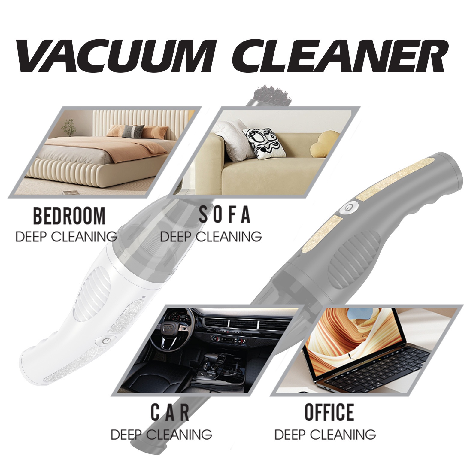 Wireless Handheld Car Vacuum Cleaner, Portable & Powerful Suction for Deep Cleaning, Ergonomic Design, Quiet Operation, Long-Lasting Battery for Home & Office
