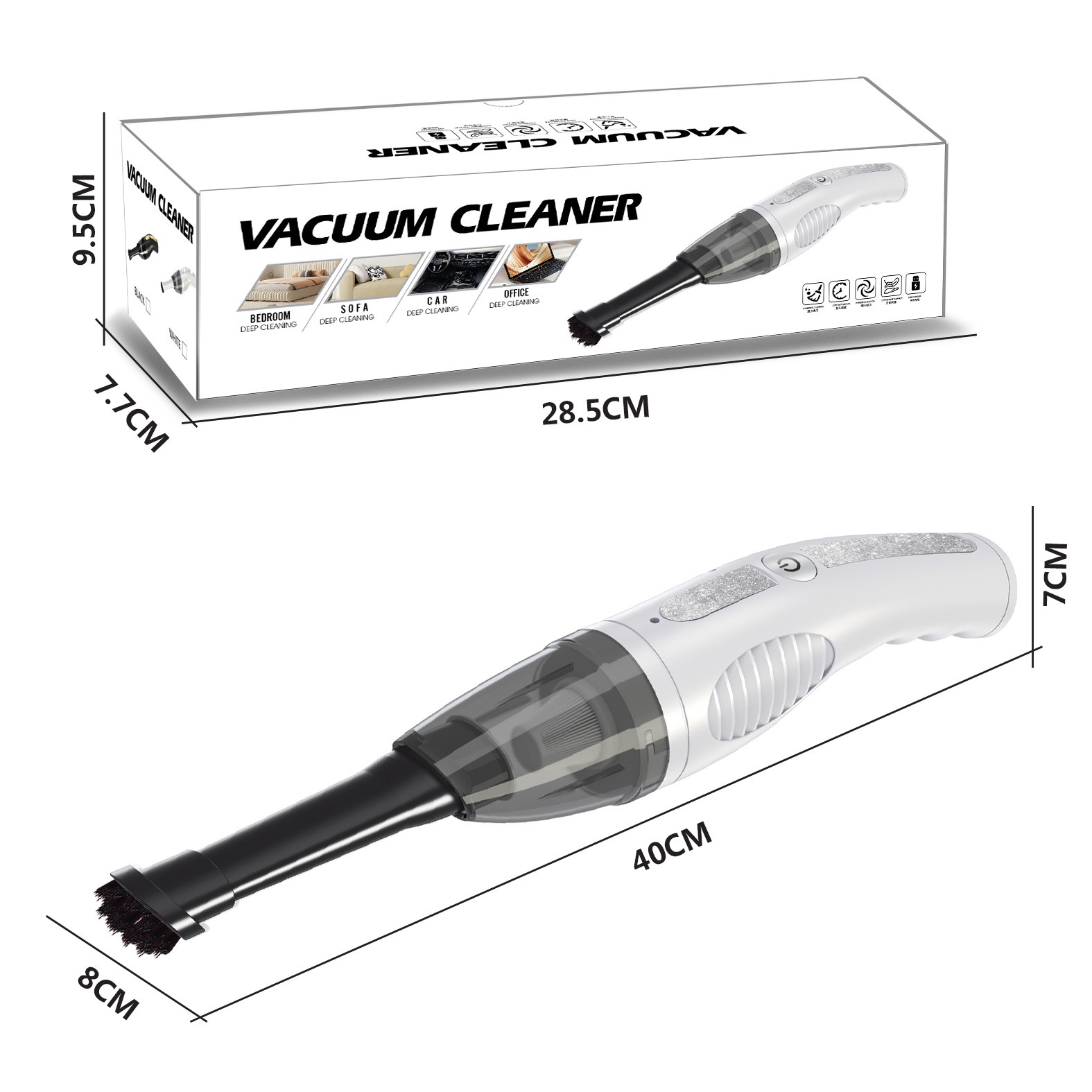 Wireless Handheld Car Vacuum Cleaner, Portable & Powerful Suction for Deep Cleaning, Ergonomic Design, Quiet Operation, Long-Lasting Battery for Home & Office