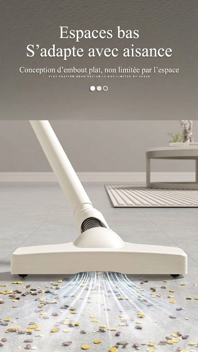 Aspirateur balai sans fil, aspirateur portatif sans fil avec aspiration puissante, filtration multi-étapes, conception légère, batterie longue durée et brosse polyvalente.