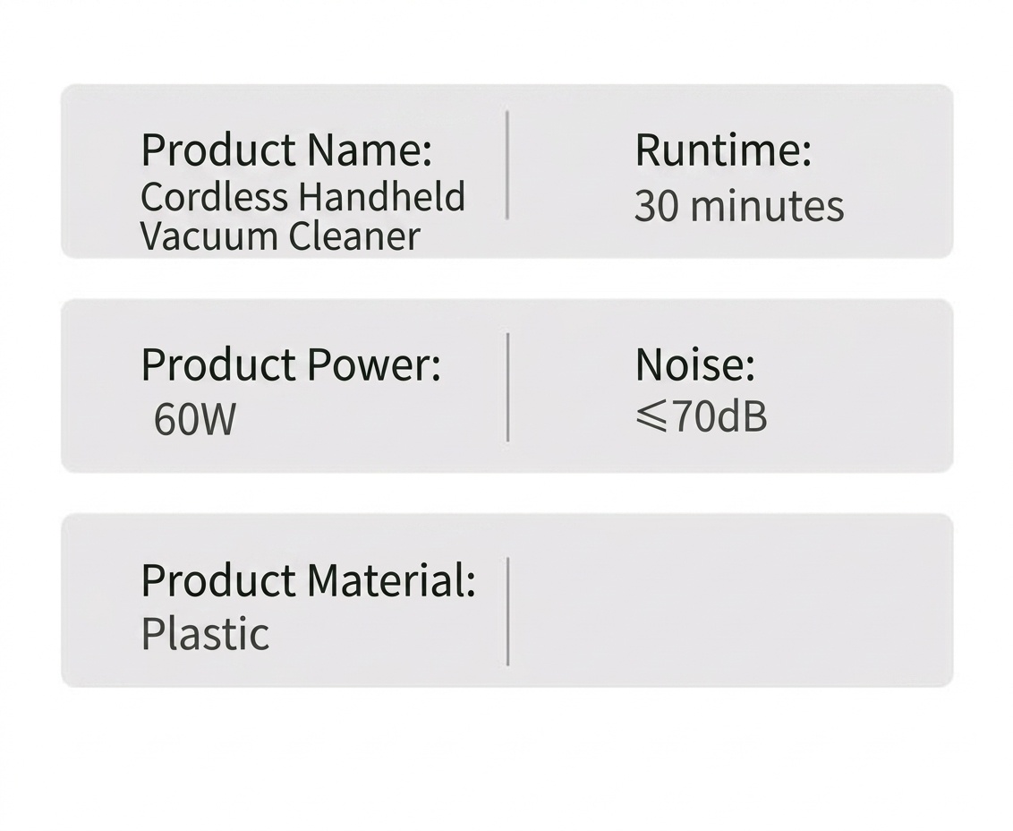 Portable Wireless Handheld Vacuum Cleaner, 15000Pa Strong Suction, 5-Fold Filtration System, Under 70dB Quiet Operation, 30-Min Battery, Multiple Attachments