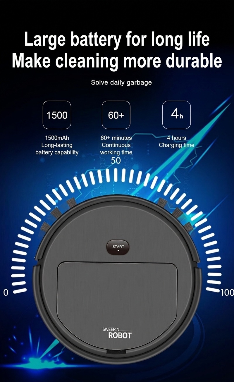 K235 3-in-1 Smart Robot Vacuum Cleaner with Mop & Humidifier, Sweeping & Vacuuming, Smart Obstacle Avoidance, 1500mAh Battery, 60+ Min Quiet Operation