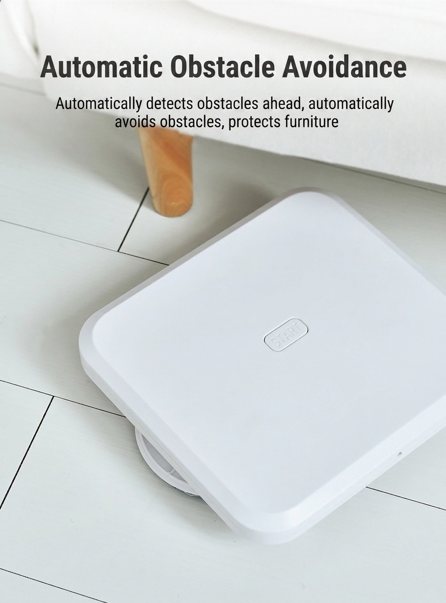 Smart Robot Mop & Sweeper, Automatic Wet/Dry Floor Cleaner, Powerful Dual Rotating Pads, Smart Obstacle Avoidance, Long-Lasting Battery for All Floor Types
