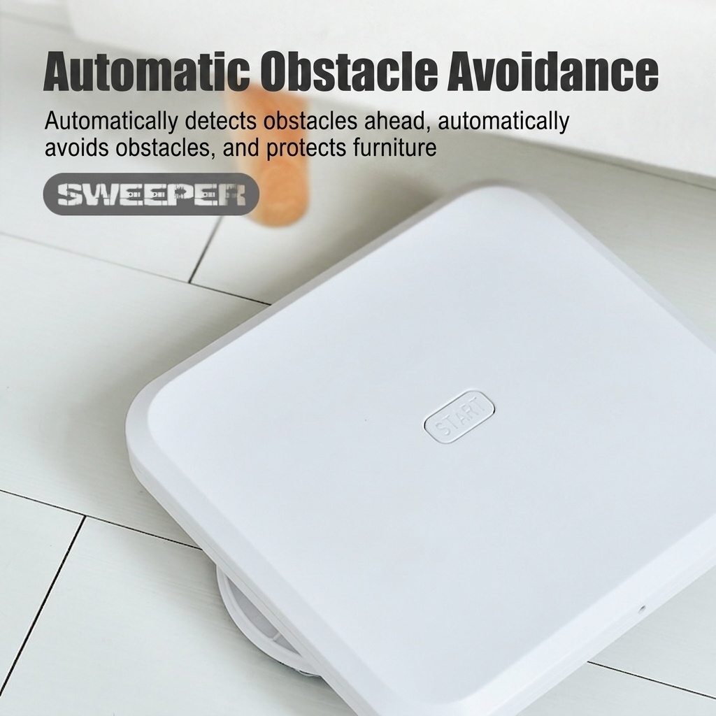 Smart Robot Mop & Sweeper, Automatic Wet/Dry Floor Cleaner, Powerful Dual Rotating Pads, Smart Obstacle Avoidance, Long-Lasting Battery for All Floor Types
