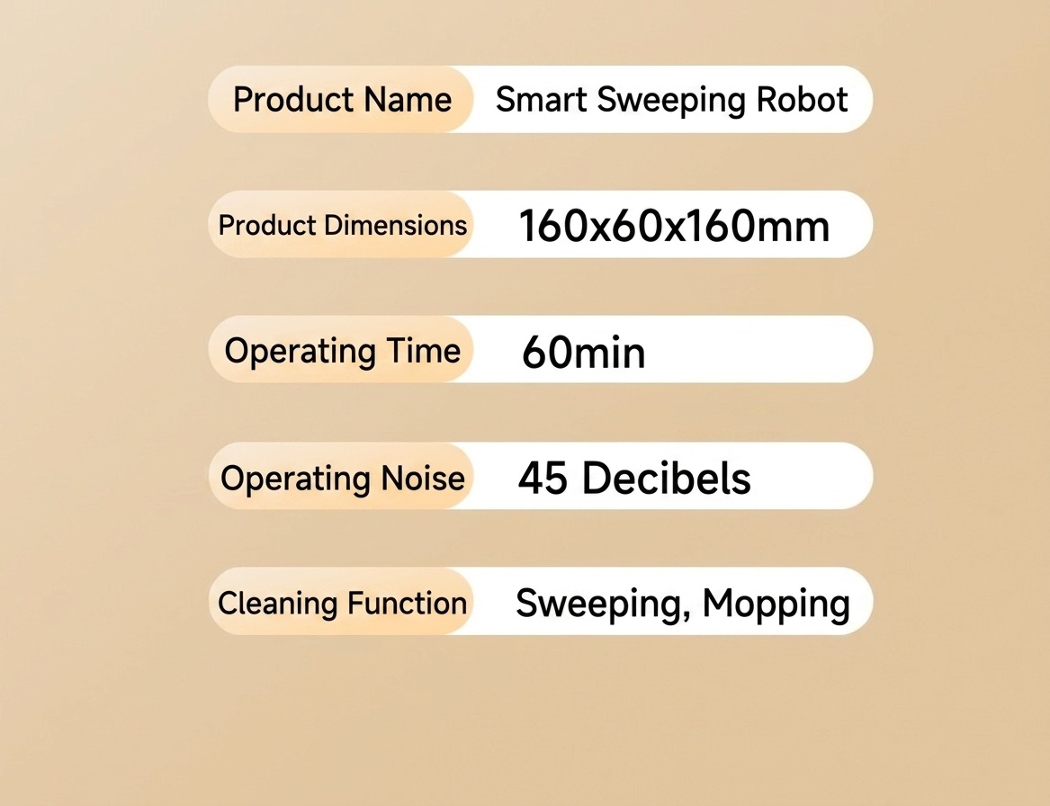 Smart Robot Vacuum Cleaner & Mop, 3-in-1 Auto Sweeping for Pet Hair, Slim 60mm Design, Intelligent Navigation, Quiet 45dB Operation, 60-Min Runtime