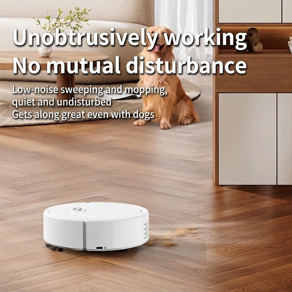 Smart Robot Vacuum Cleaner & Mop, 3-in-1 Auto Sweeping for Pet Hair, Slim 60mm Design, Intelligent Navigation, Quiet 45dB Operation, 60-Min Runtime