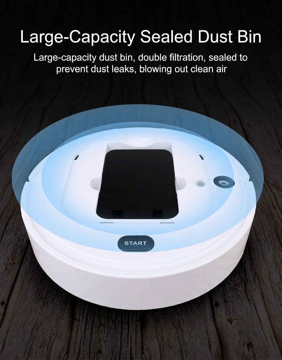 Smart Robot Vacuum Cleaner with Auto Mop & Spray, 1800Pa Powerful Suction, Slim Design for Under Furniture, Quiet Operation (<60dB), 90-Min Battery Life