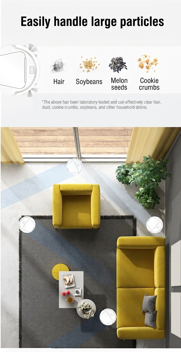 YS28 3-in-1 Robotic Vacuum Cleaner, Sweep, Mop & Vacuum, Powerful Suction, Slim 7cm Design for Under Furniture, Low-Noise Operation, 80-Min Battery Life