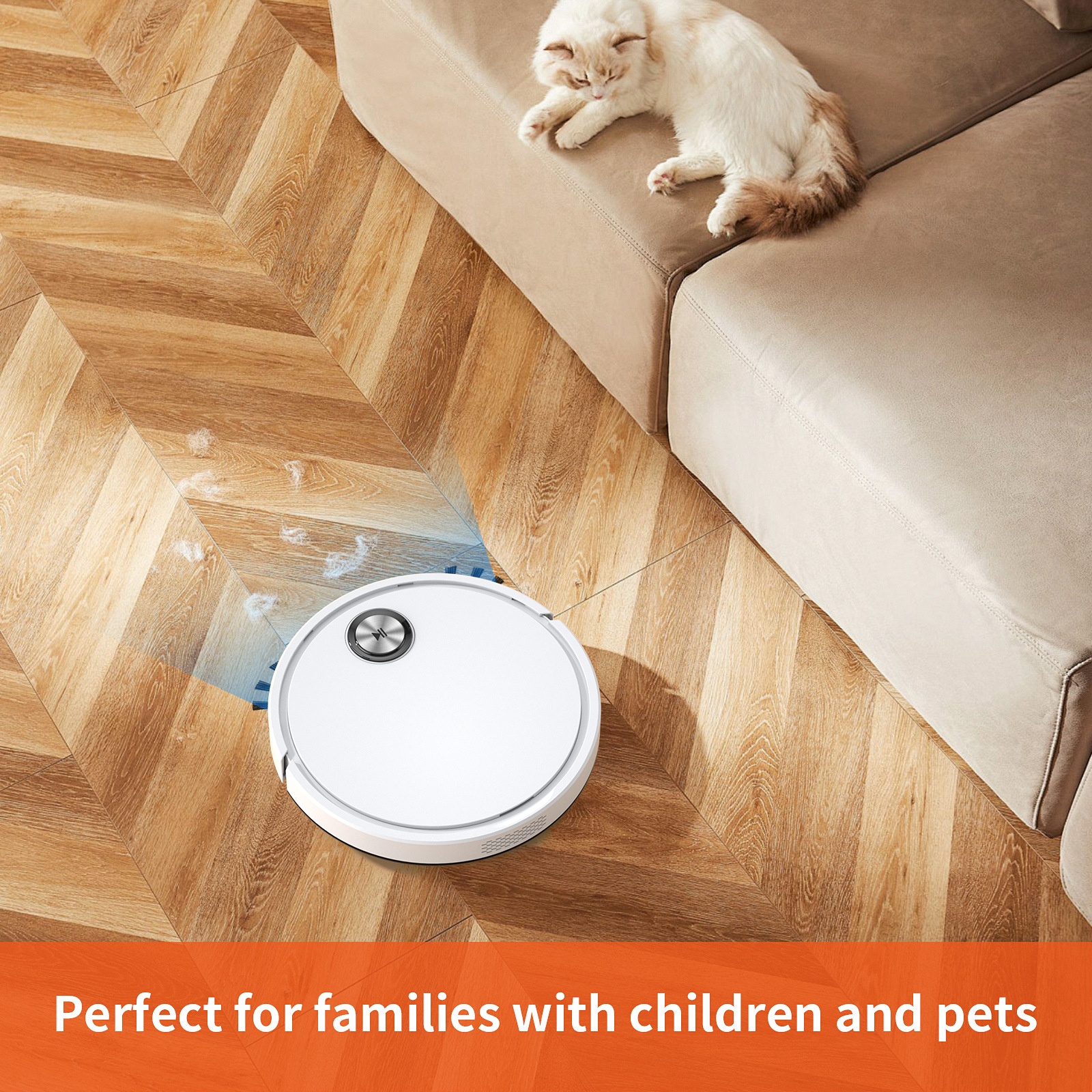 Smart Robot Vacuum Cleaner with Mop, 2800Pa Powerful Suction, App & Remote Control, Intelligent Obstacle Recognition, Slim Design, Ideal for Pet Hair