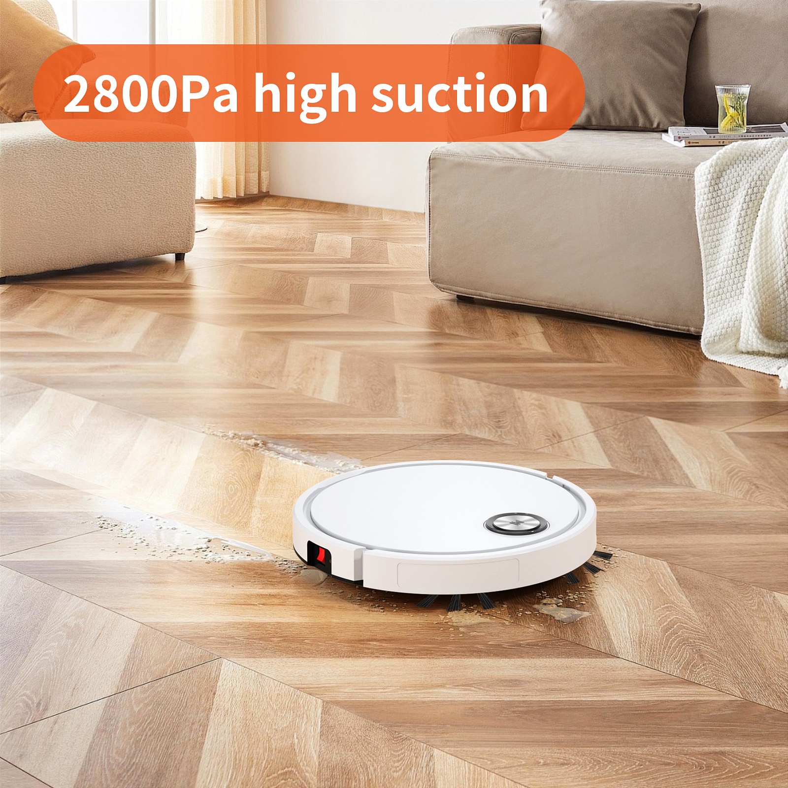 Smart Robot Vacuum Cleaner with Mop, 2800Pa Powerful Suction, App & Remote Control, Intelligent Obstacle Recognition, Slim Design, Ideal for Pet Hair