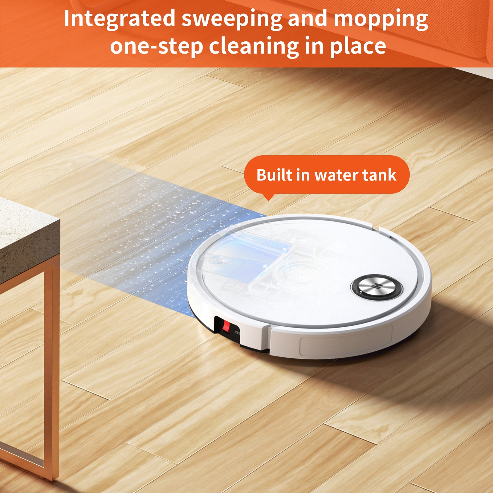 Smart Robot Vacuum Cleaner with Mop, 2800Pa Powerful Suction, App & Remote Control, Intelligent Obstacle Recognition, Slim Design, Ideal for Pet Hair
