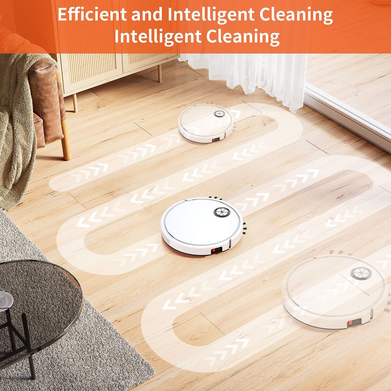 Smart Robot Vacuum Cleaner with Mop, 2800Pa Powerful Suction, App & Remote Control, Intelligent Obstacle Recognition, Slim Design, Ideal for Pet Hair
