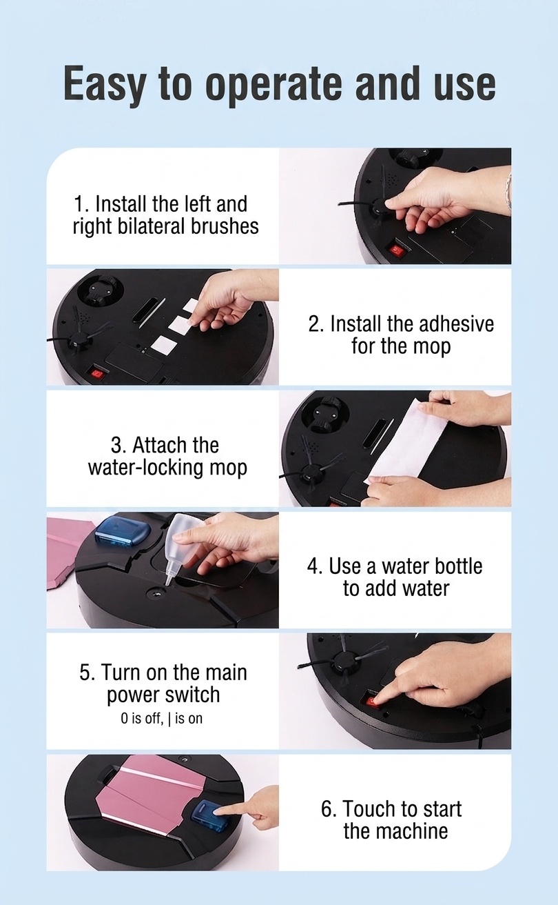 4-in-1 Smart Robot Vacuum Cleaner with Mop & Humidifier Function, Powerful Suction & Sweeping, Slim Design, Quiet Operation, 90-Min Battery Life
