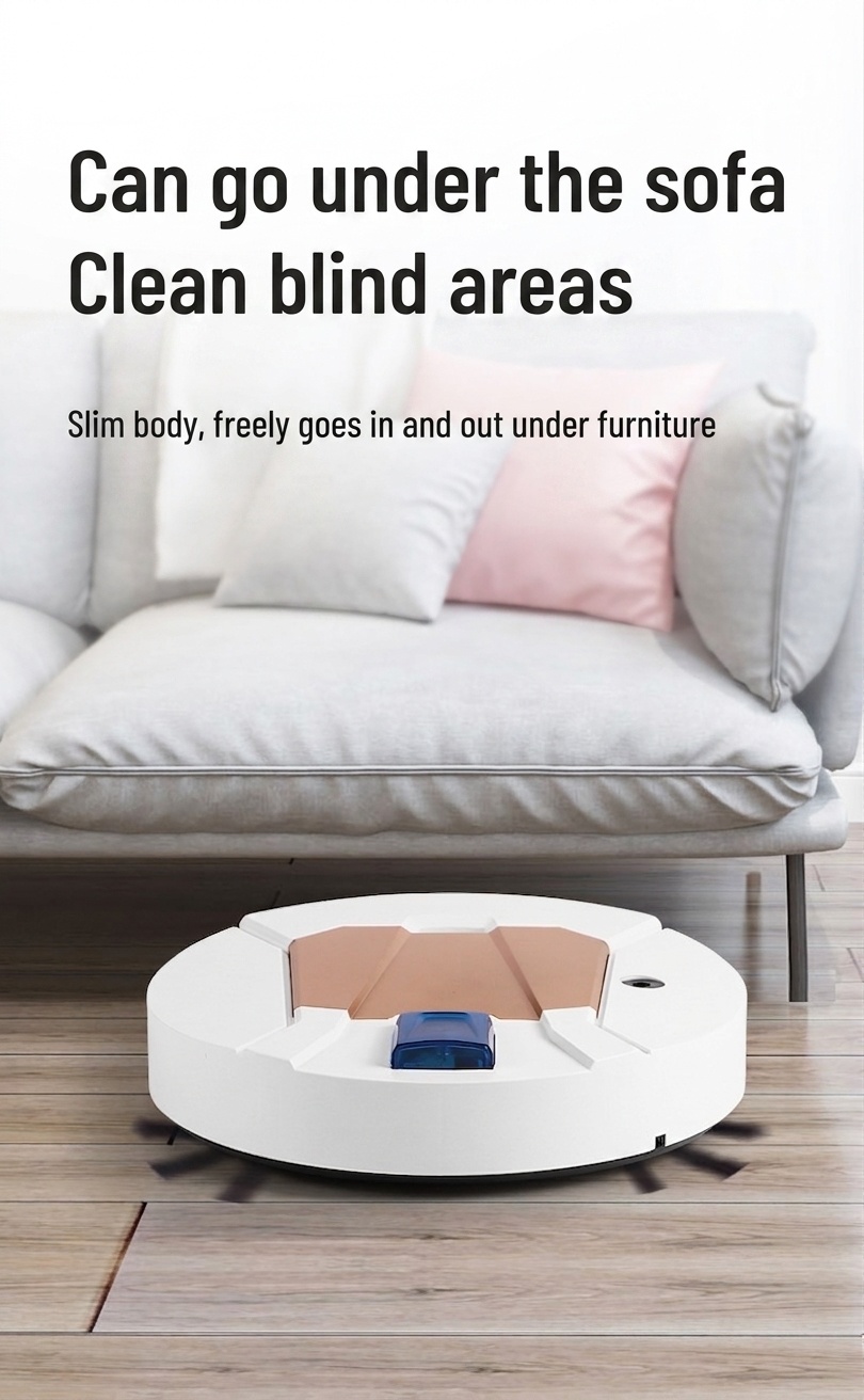 4-in-1 Smart Robot Vacuum Cleaner with Mop & Humidifier Function, Powerful Suction & Sweeping, Slim Design, Quiet Operation, 90-Min Battery Life