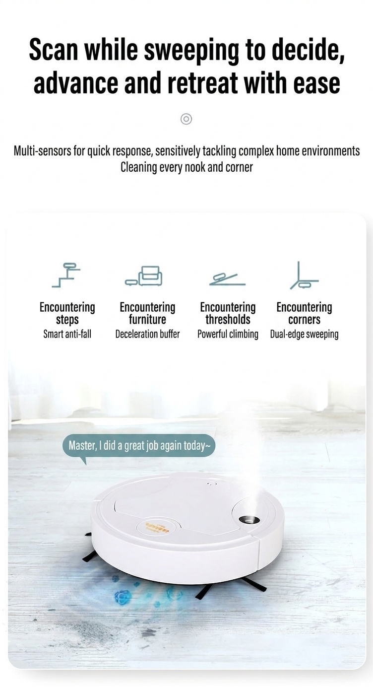 K250A Smart Robot Vacuum Cleaner, 5-in-1 Sweep, Mop, Vacuum, Humidify & UV Sterilize, Intelligent Obstacle Avoidance, 1200mAh Battery, 90-Min Runtime