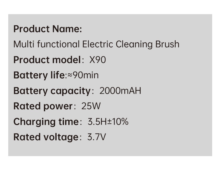10-in-1 Multipurpose Electric Cleaning Brush, Power Scrubber with Extension, 25W Motor, 3-Speed Settings, IPX7 Waterproof, Type-C Charging, 90-Min Cordless Use
