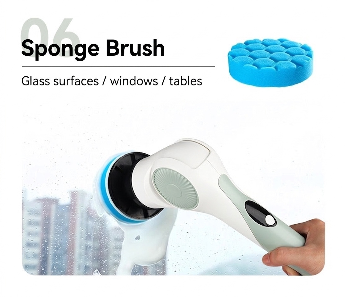 10-in-1 Multipurpose Electric Cleaning Brush, Power Scrubber with Extension, 25W Motor, 3-Speed Settings, IPX7 Waterproof, Type-C Charging, 90-Min Cordless Use
