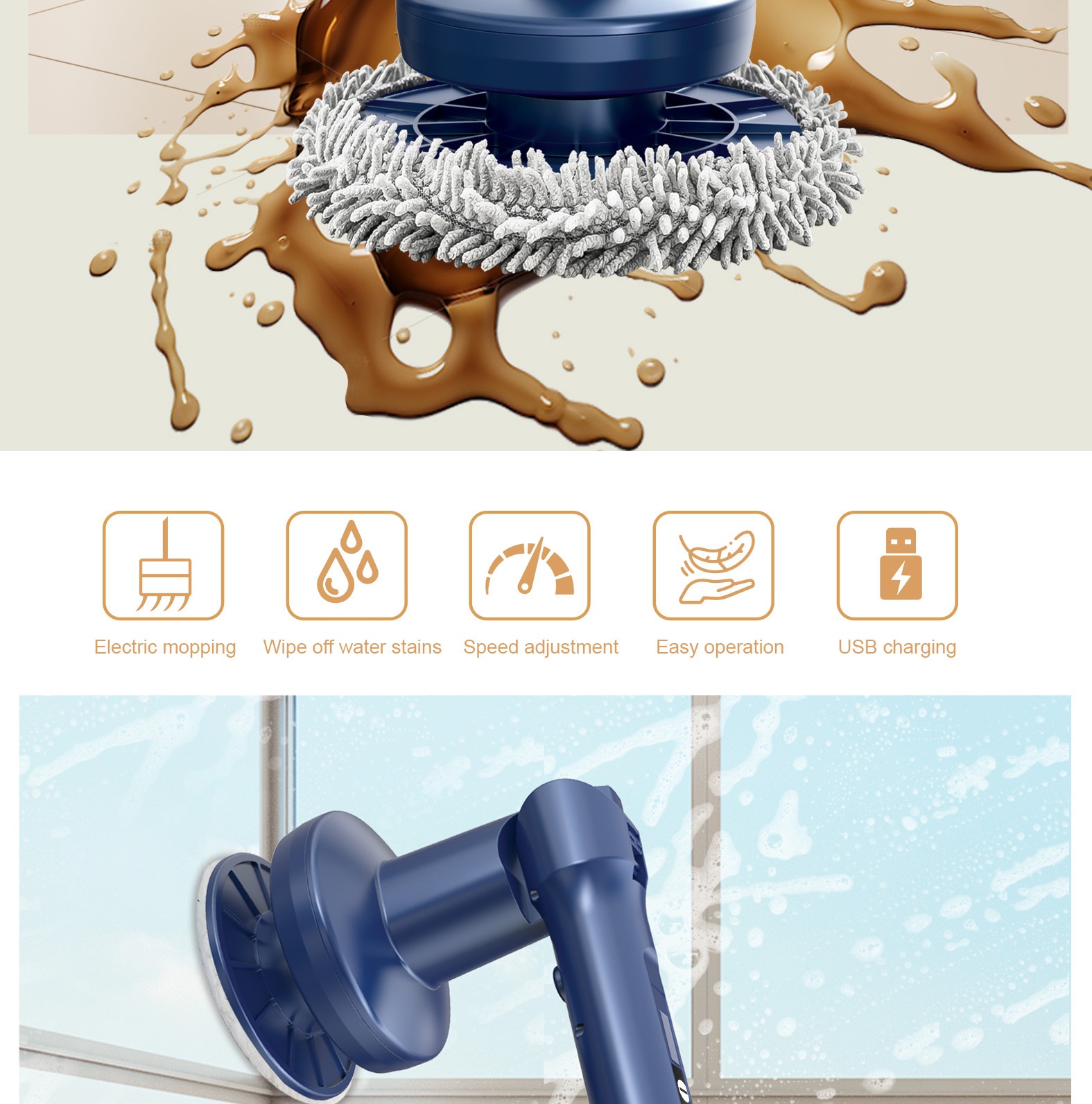 Multi-functional Electric Rotating Cleaning Brush, Power Scrubber for Home & Car, Deep Cleaning Powerful Motor, Interchangeable Brush Heads, Ergonomic Design