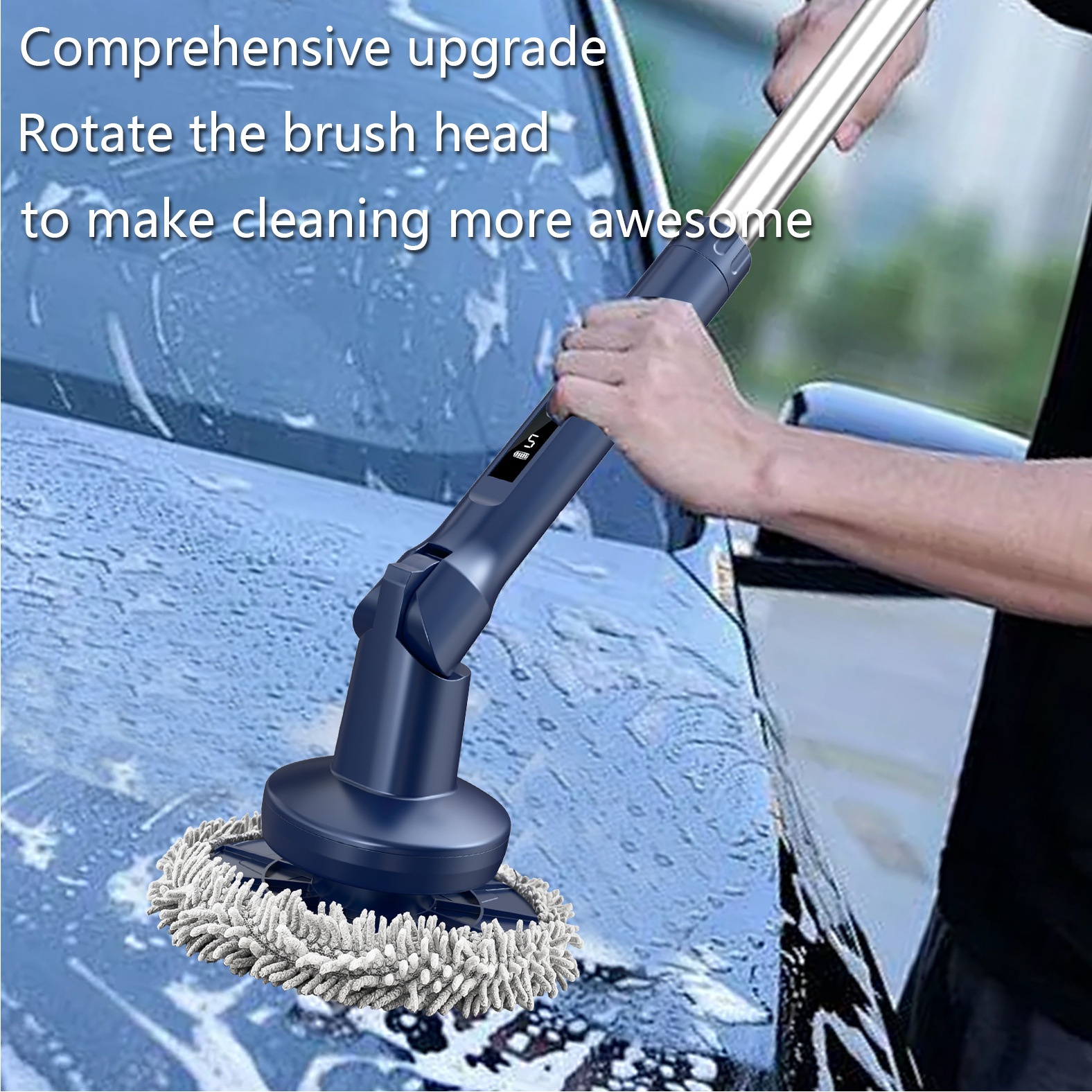 Multi-functional Electric Rotating Cleaning Brush, Power Scrubber for Home & Car, Deep Cleaning Powerful Motor, Interchangeable Brush Heads, Ergonomic Design