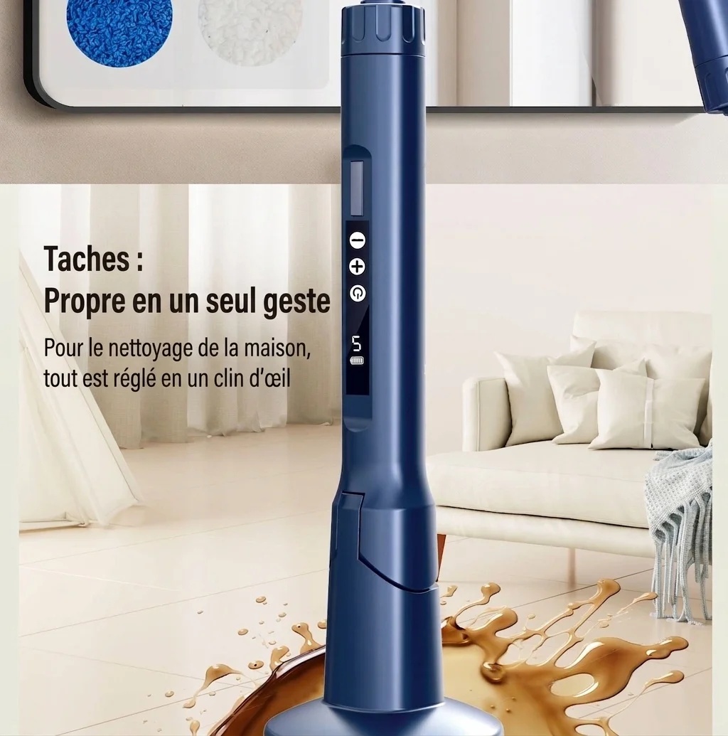 Brosse de nettoyage électrique rotative multifonctionnelle, nettoyeur puissant pour la maison et la voiture, moteur puissant pour un nettoyage en profondeur, têtes de brosse interchangeables, design ergonomique