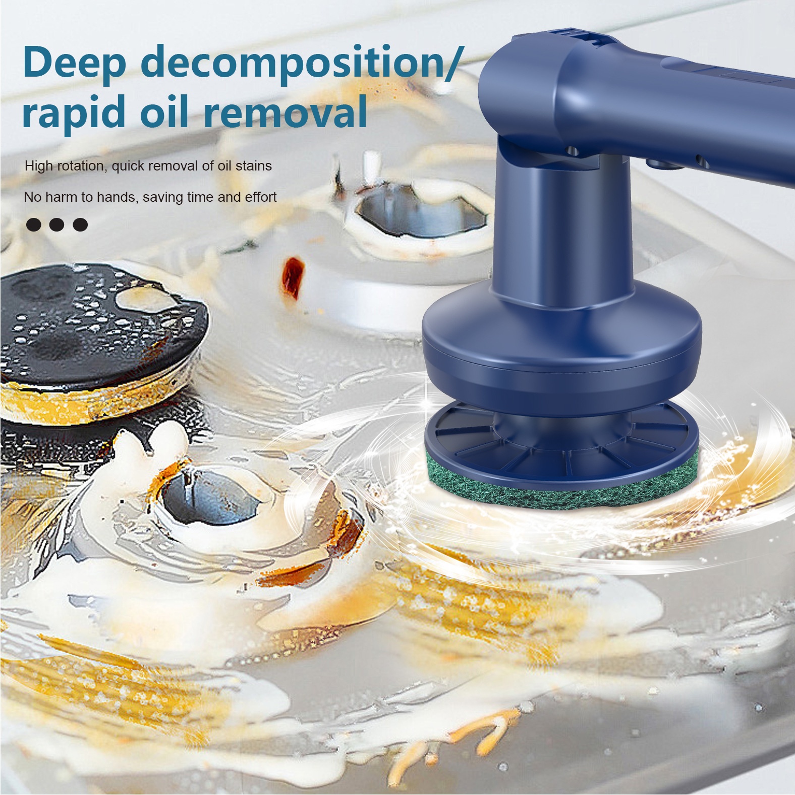 Multi-functional Electric Rotating Cleaning Brush, Power Scrubber for Home & Car, Deep Cleaning Powerful Motor, Interchangeable Brush Heads, Ergonomic Design