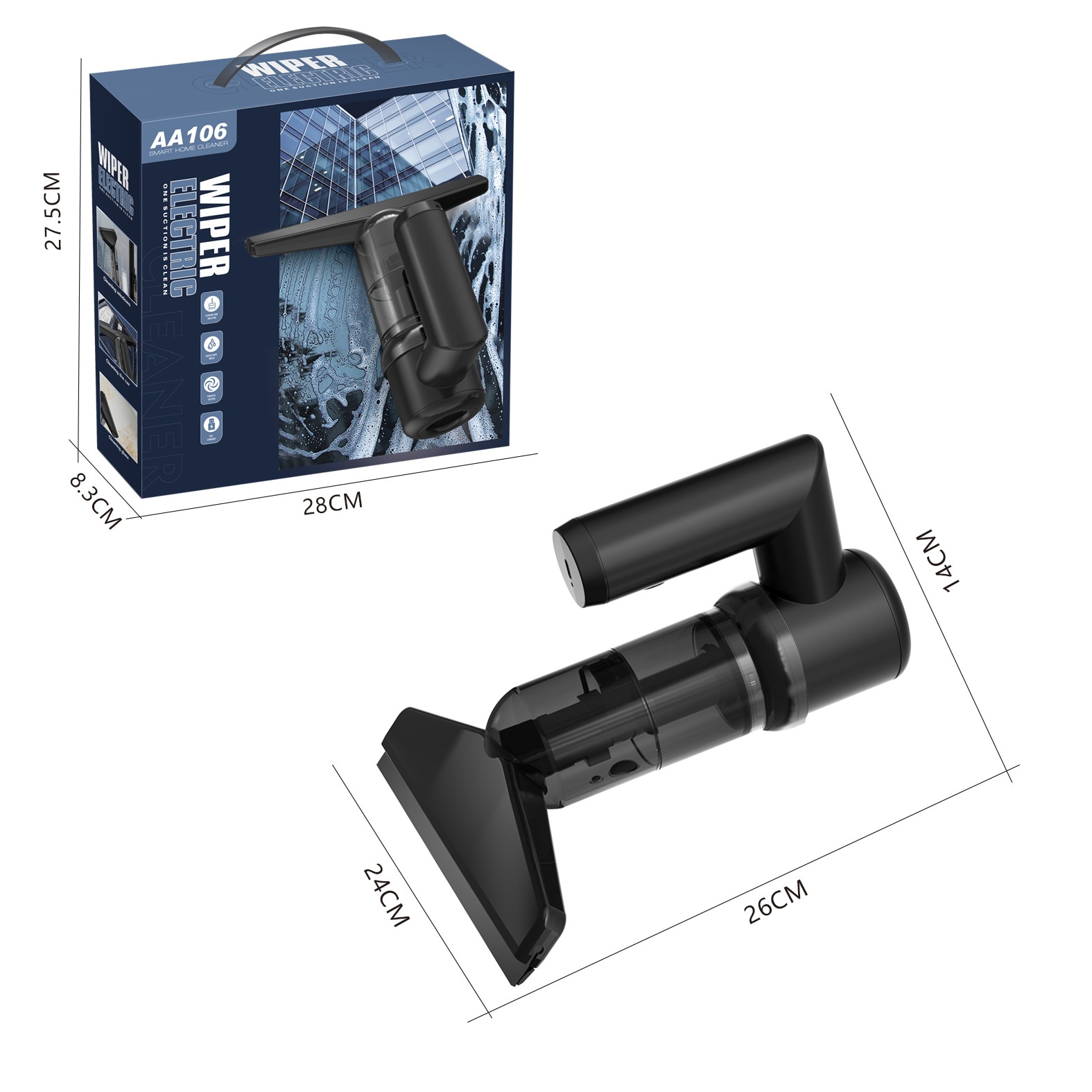 5-in-1 Portable Wireless Handheld Vacuum Cleaner & Water Wiper, 5000PA Powerful Suction, Type-C Fast Charging, Multiple Attachments for Car & Home