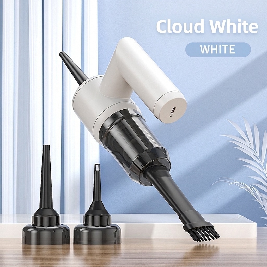 5-in-1 Portable Wireless Handheld Vacuum Cleaner & Water Wiper, 5000PA Powerful Suction, Type-C Fast Charging, Multiple Attachments for Car & Home