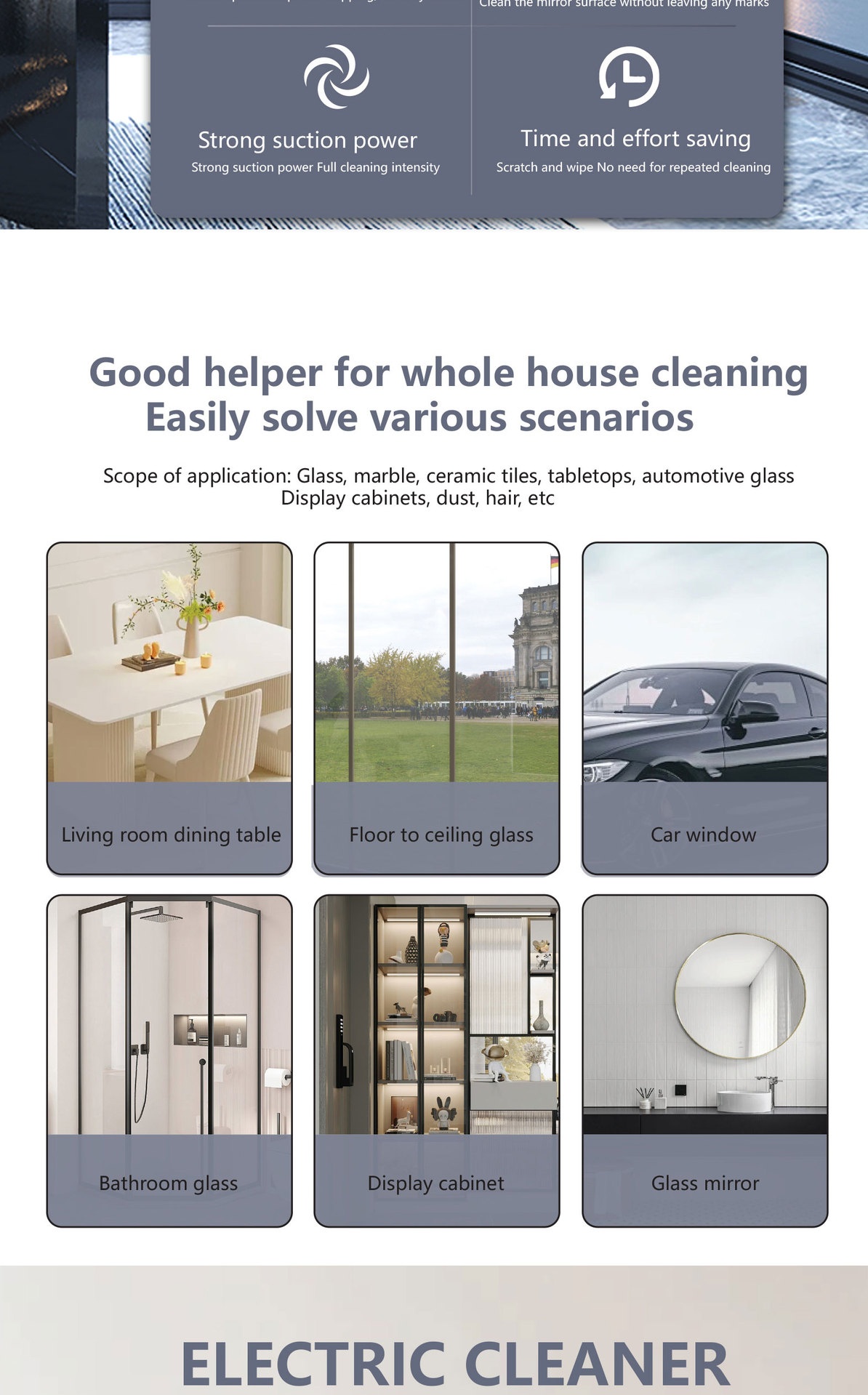 AA108 Wireless 2-in-1 Electric Mop & Window Cleaner, Ultra-Light Cordless Floor Scrubber, Strong Suction, Visual Water Tank, Extendable Handle, Long Battery Life