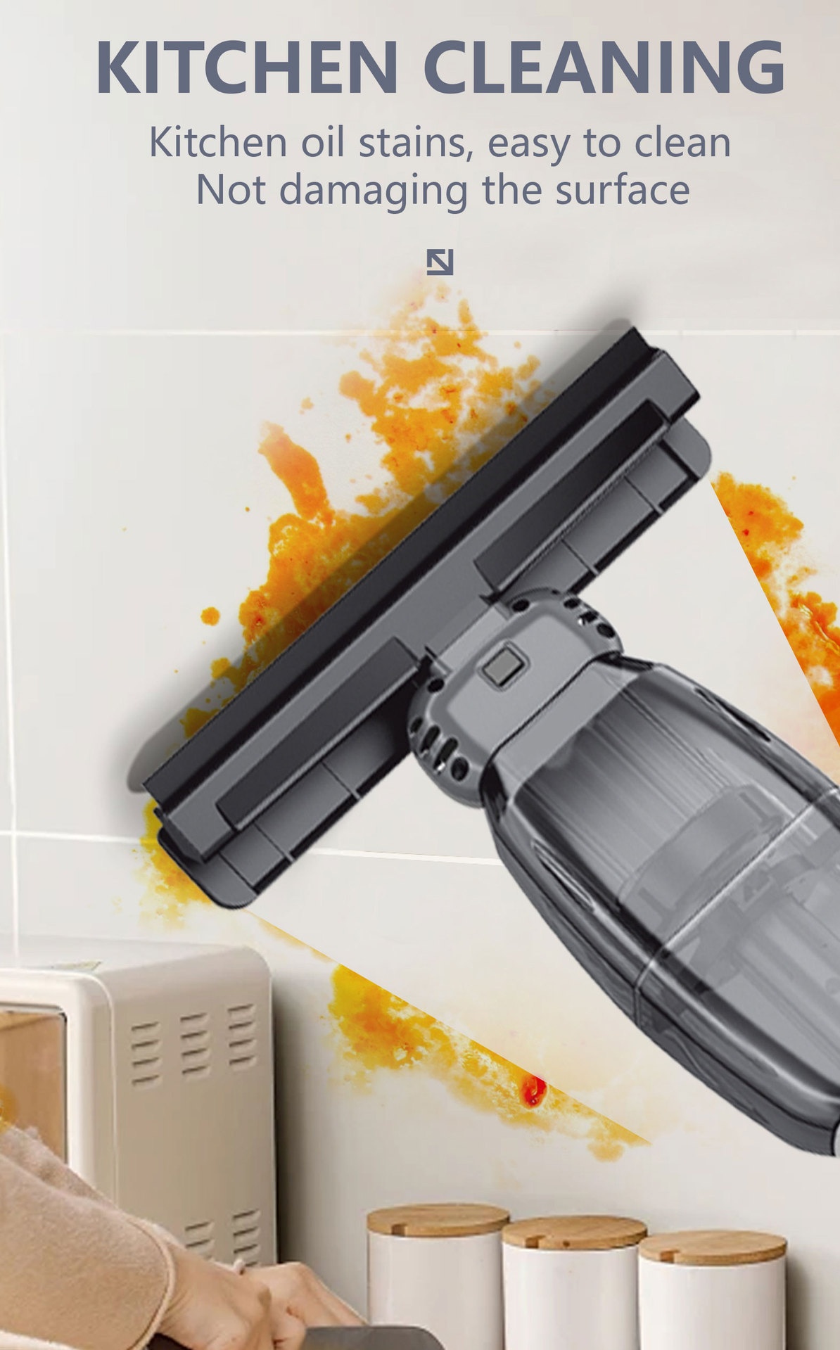 AA108 Wireless 2-in-1 Electric Mop & Window Cleaner, Ultra-Light Cordless Floor Scrubber, Strong Suction, Visual Water Tank, Extendable Handle, Long Battery Life
