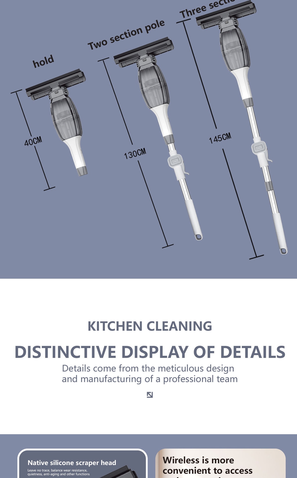 AA108 Wireless 2-in-1 Electric Mop & Window Cleaner, Ultra-Light Cordless Floor Scrubber, Strong Suction, Visual Water Tank, Extendable Handle, Long Battery Life