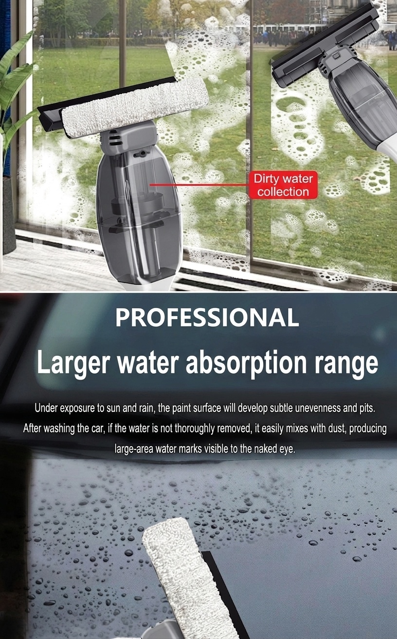AA108 Wireless 2-in-1 Electric Mop & Window Cleaner, Ultra-Light Cordless Floor Scrubber, Strong Suction, Visual Water Tank, Extendable Handle, Long Battery Life