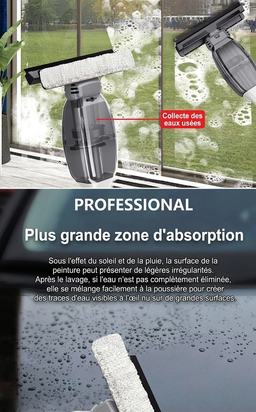 Aspirateur et nettoyeur d'eau portable sans fil 5 en 1, aspiration puissante de 5000 Pa, charge rapide USB-C, nombreux accessoires pour voiture et maison