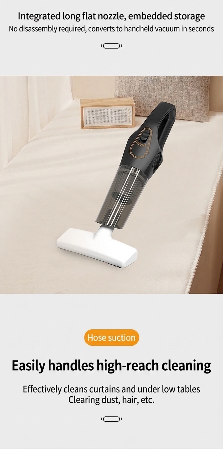 120W Wireless Handheld Vacuum Cleaner, 10kPa Powerful Suction, Lightweight & Portable for Home & Car, 5-Double Noise Reduction, 30-Min Battery Life