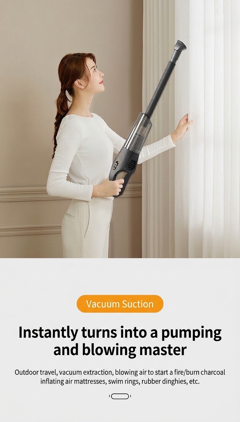 120W Wireless Handheld Vacuum Cleaner, 10kPa Powerful Suction, Lightweight & Portable for Home & Car, 5-Double Noise Reduction, 30-Min Battery Life
