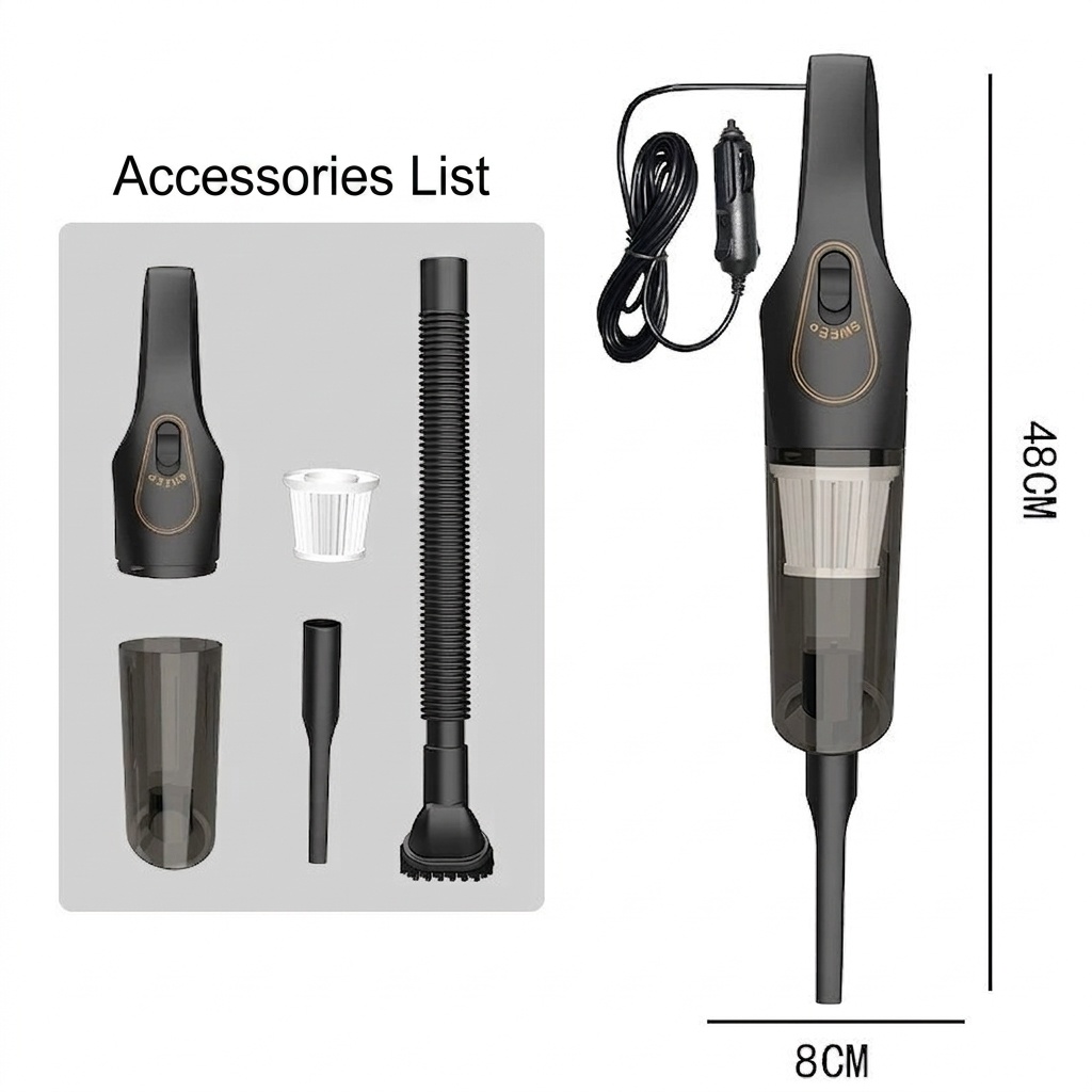 120W Wireless Handheld Vacuum Cleaner, 10kPa Powerful Suction, Lightweight & Portable for Home & Car, 5-Double Noise Reduction, 30-Min Battery Life