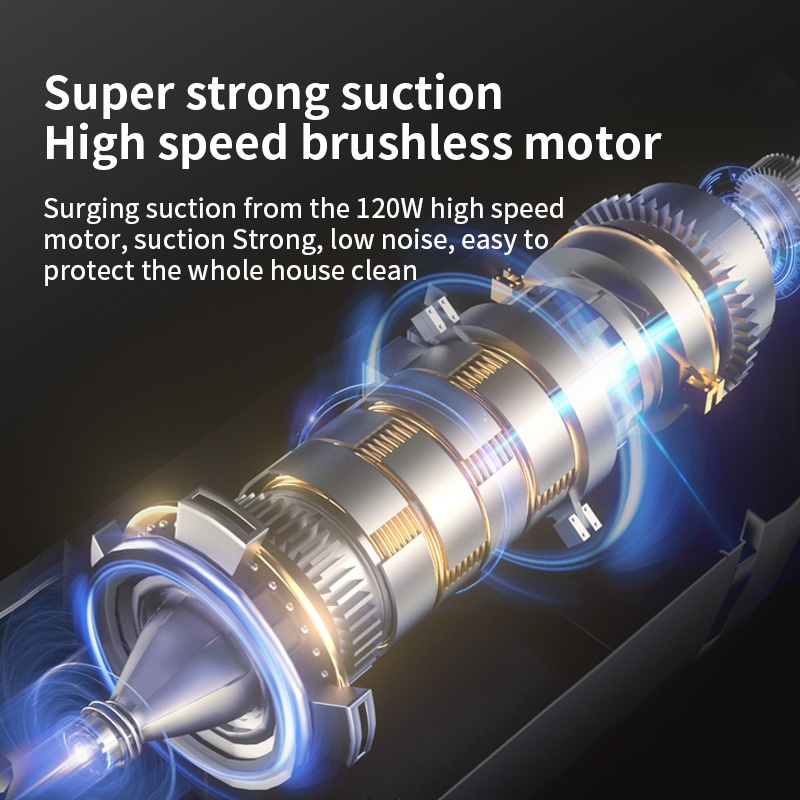 120W Wireless Handheld Vacuum Cleaner, 10kPa Powerful Suction, Lightweight & Portable for Home & Car, 5-Double Noise Reduction, 30-Min Battery Life