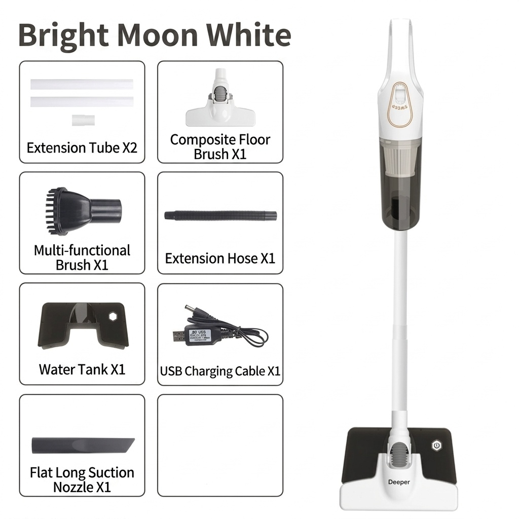 120W Wireless Handheld Vacuum Cleaner, 10kPa Powerful Suction, Lightweight & Portable for Home & Car, 5-Double Noise Reduction, 30-Min Battery Life