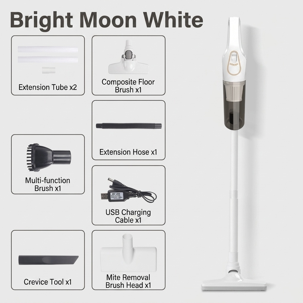 120W Wireless Handheld Vacuum Cleaner, 10kPa Powerful Suction, Lightweight & Portable for Home & Car, 5-Double Noise Reduction, 30-Min Battery Life