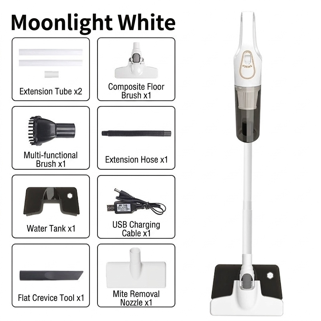 120W Wireless Handheld Vacuum Cleaner, 10kPa Powerful Suction, Lightweight & Portable for Home & Car, 5-Double Noise Reduction, 30-Min Battery Life
