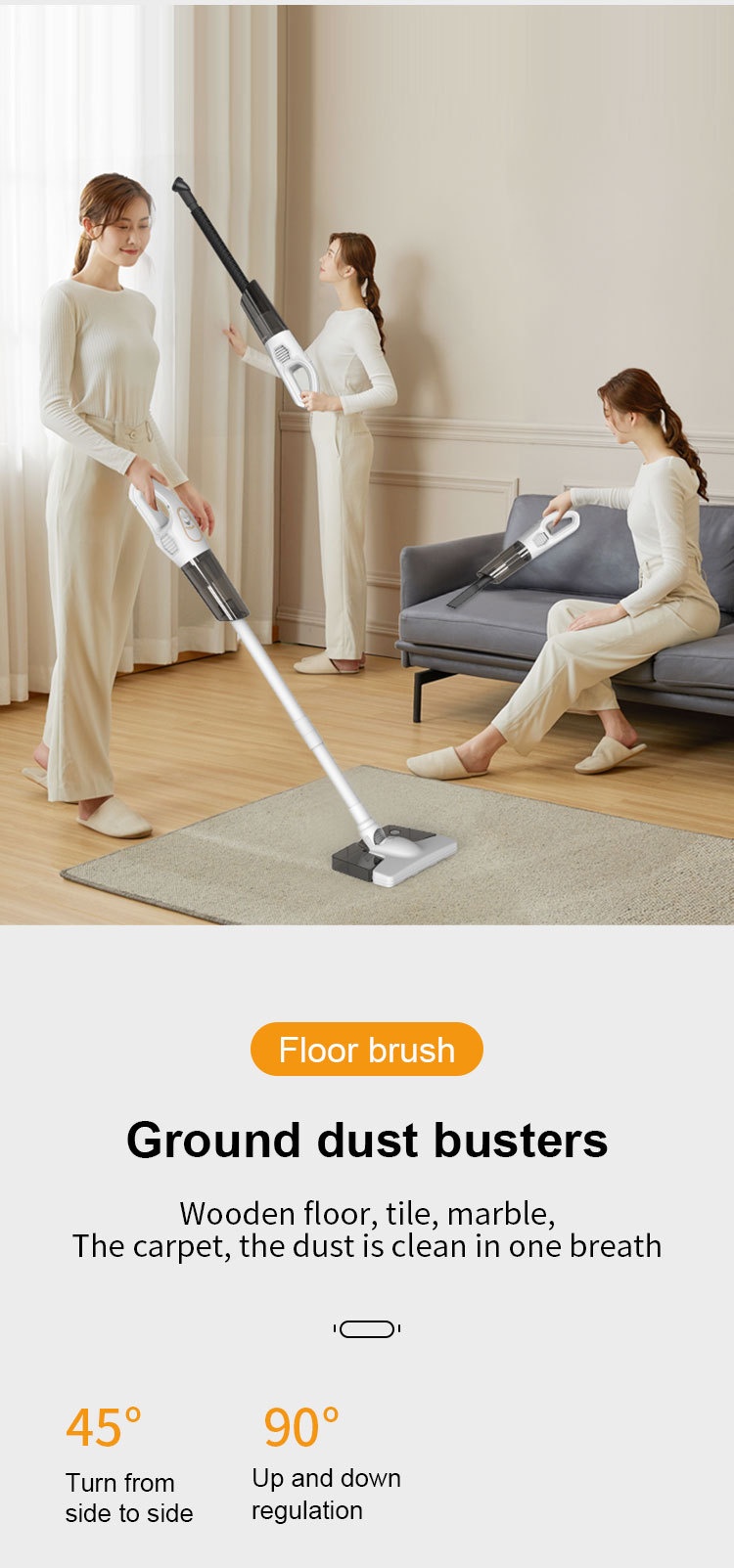 120W Wireless Handheld Vacuum Cleaner, 10kPa Powerful Suction, Lightweight & Portable for Home & Car, 5-Double Noise Reduction, 30-Min Battery Life