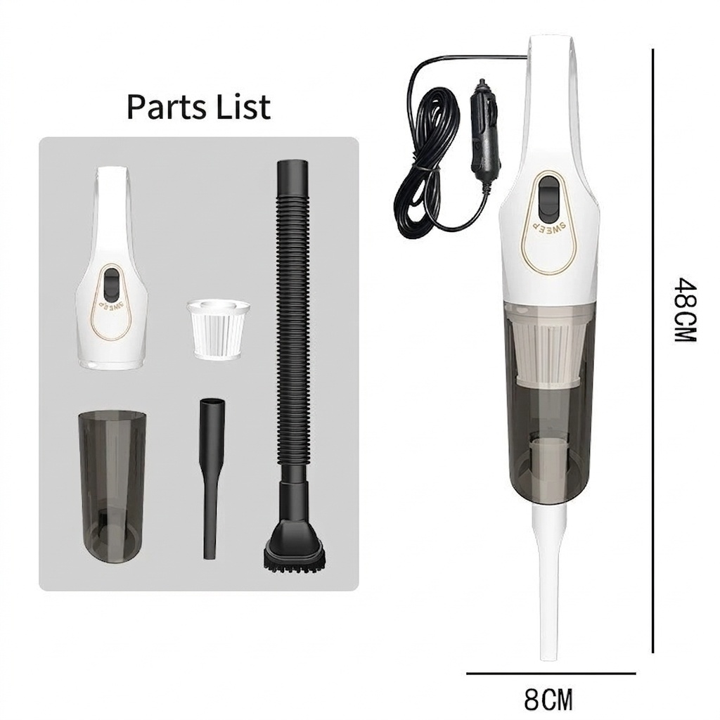 120W Wireless Handheld Vacuum Cleaner, 10kPa Powerful Suction, Lightweight & Portable for Home & Car, 5-Double Noise Reduction, 30-Min Battery Life