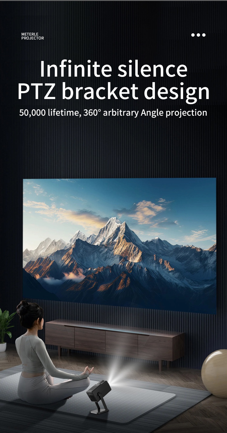K300 Portable Smart Projector, 720P HD Movie Projector with WiFi 6 & Bluetooth 5.0, 200 ANSI Lumens, Android 14, 200" Display for Home Theater and Outdoor Use