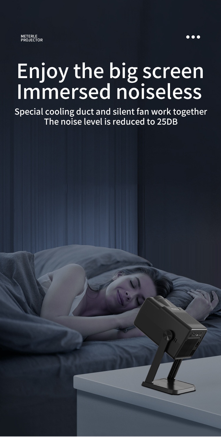 K300 Portable Smart Projector, 720P HD Movie Projector with WiFi 6 & Bluetooth 5.0, 200 ANSI Lumens, Android 14, 200" Display for Home Theater and Outdoor Use