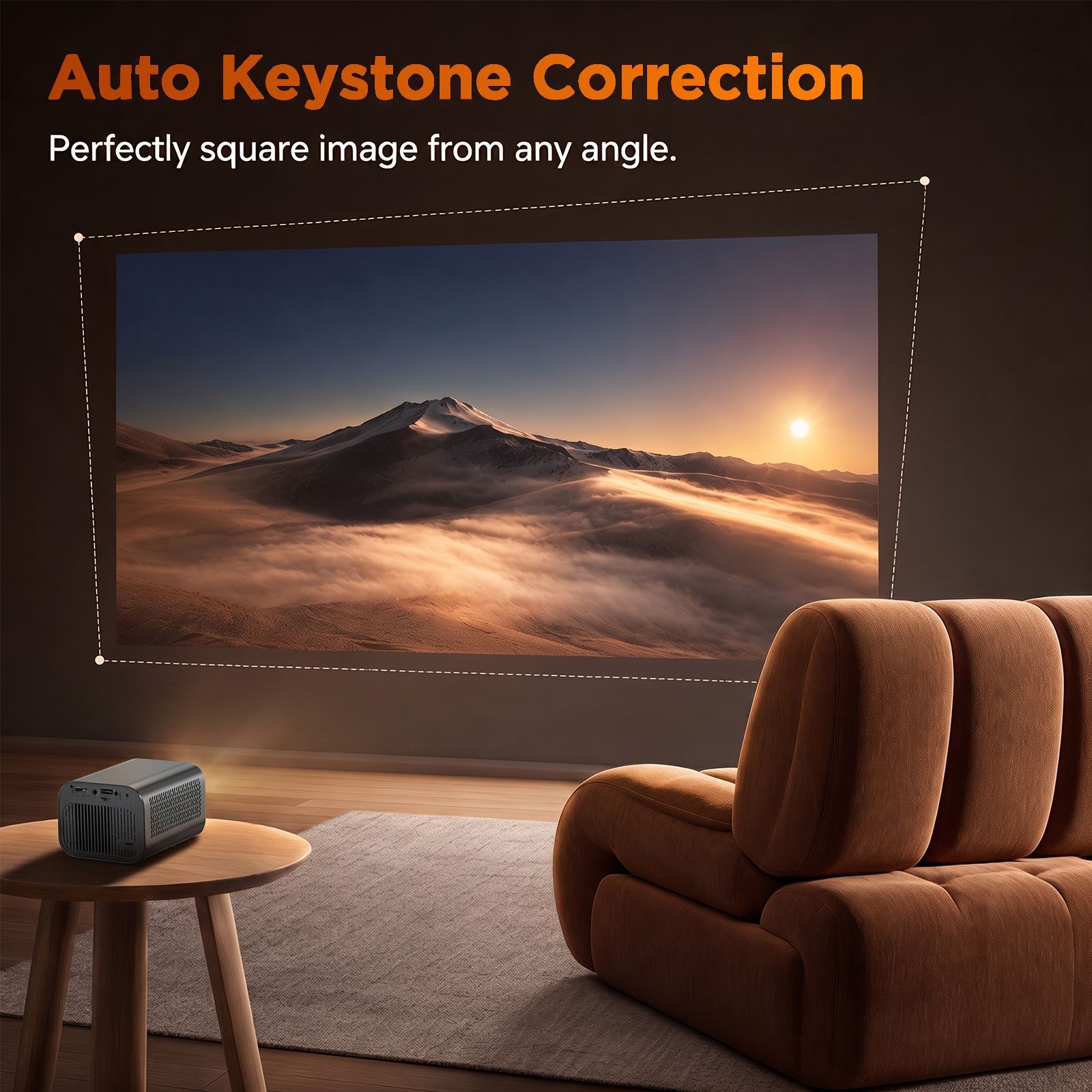 Mini Portable Projector, Native 720P HD Video Projector with Dual-Band WiFi & HDMI, 180 ANSI Lumens, 120" Display, Auto-Focus, Built-in Speakers for Home Theater and Outdoor Movies