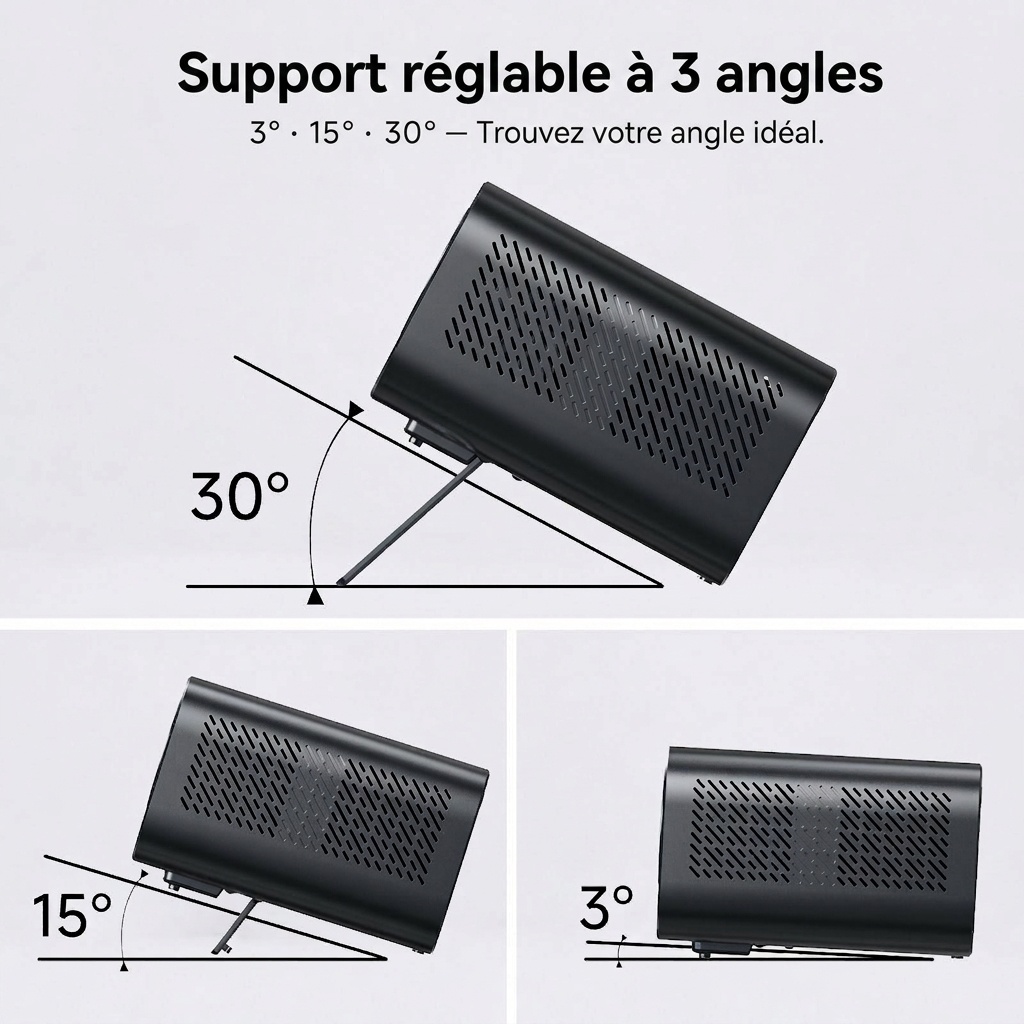 Mini projecteur portable, vidéoprojecteur HD 720p natif avec Wi-Fi double bande et HDMI, 180 lumens ANSI, écran de 120 pouces, mise au point automatique, haut-parleurs intégrés pour le home cinéma et les films en plein air.