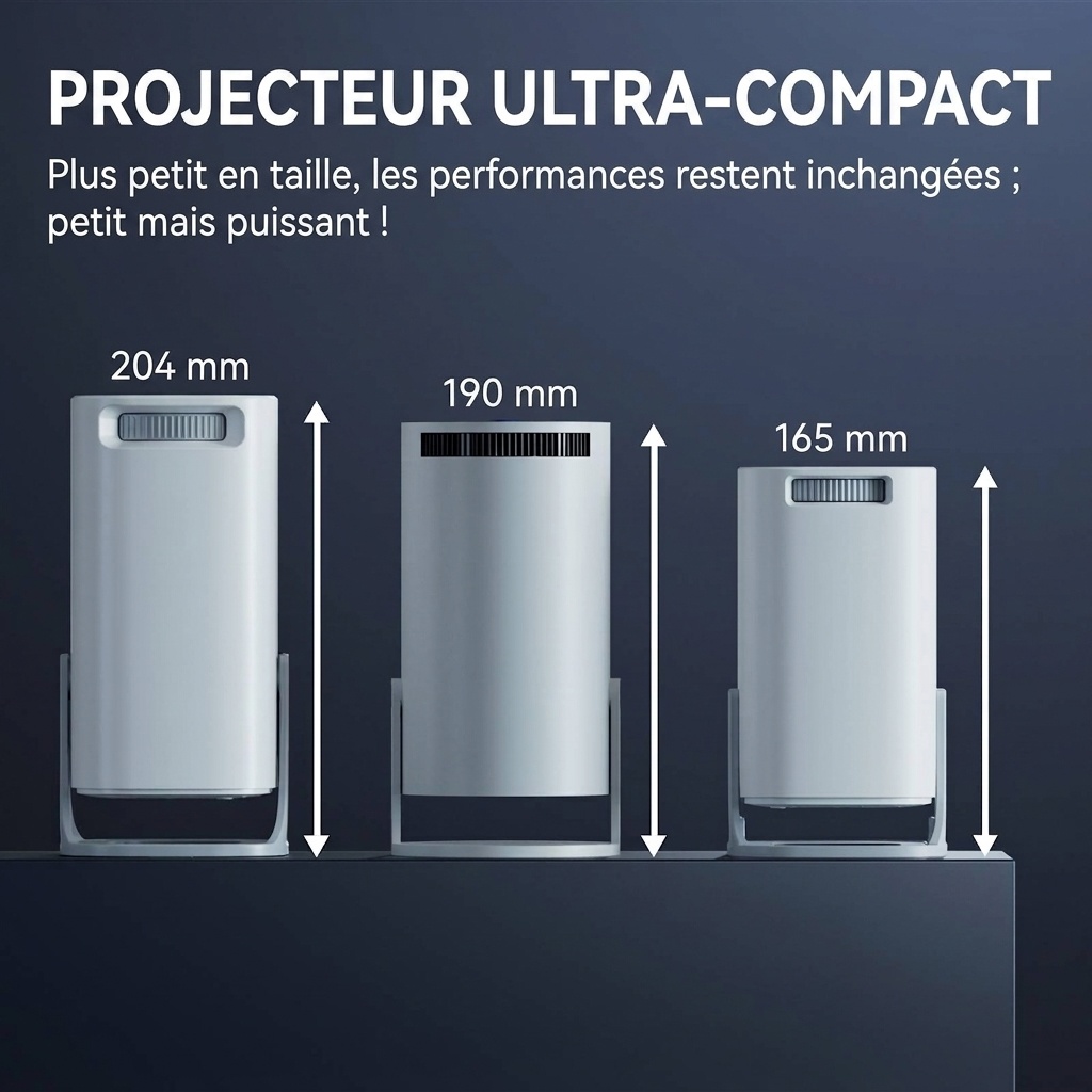 Projecteur portable intelligent S40PRO, projecteur de films 720p natif avec WiFi 6, 150 lumens ANSI, écran de 150 pouces, haut-parleurs intégrés, idéal pour le home cinéma
