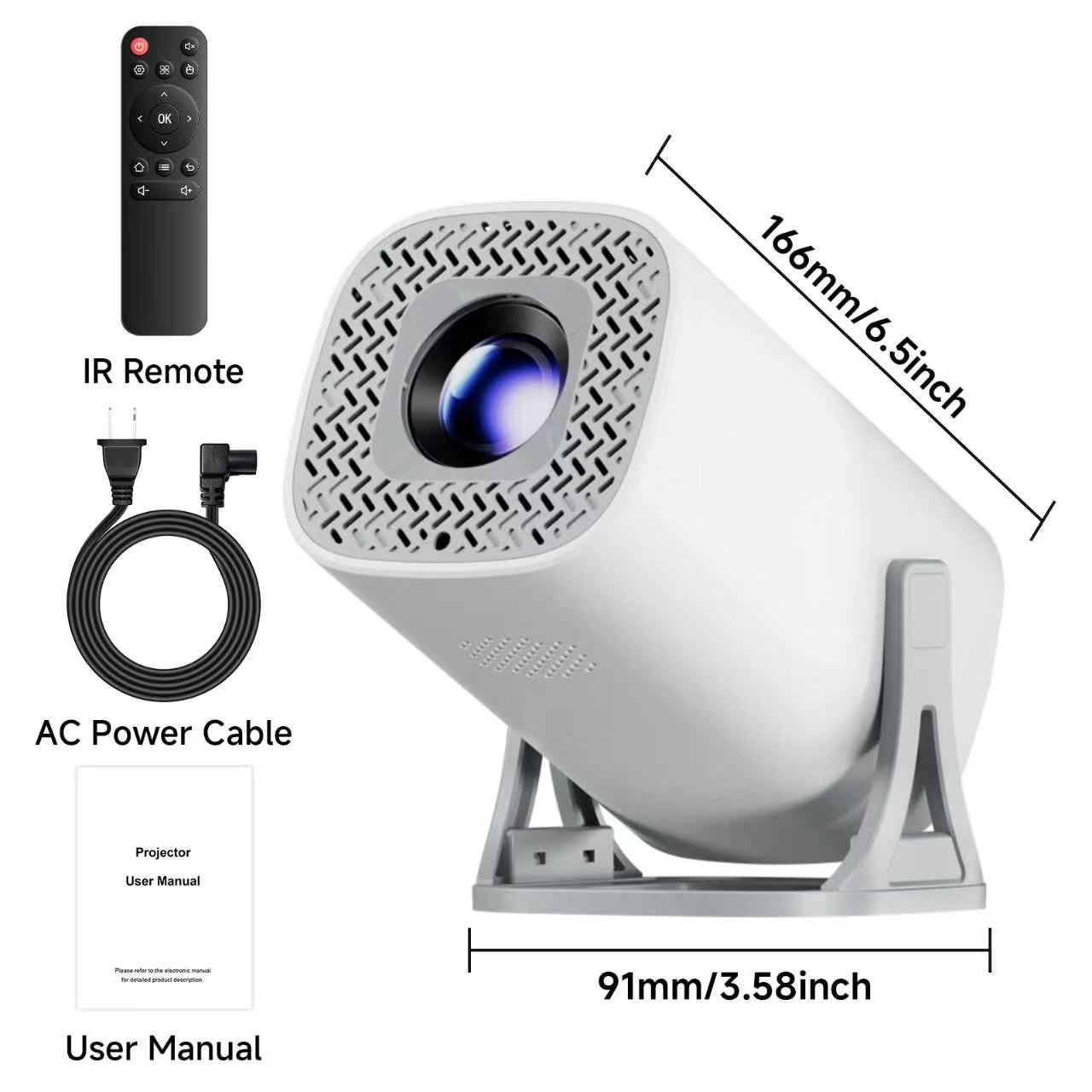 S40PRO Smart Portable Projector, Native 720P Movie Projector with WiFi 6, 150 ANSI Lumens, 150" Display, Built-in Speakers, Ideal for Home Theater