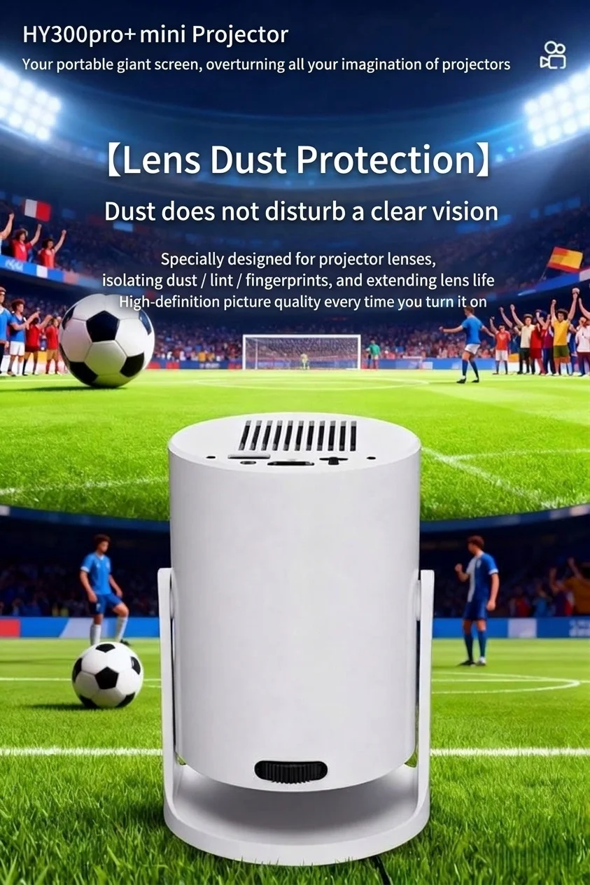 Mini projecteur de football, projecteur de films portable HD 720p avec WiFi 6 et HDMI, 200 lumens ANSI, écran de 110 pouces, haut-parleur haute fidélité intégré pour home cinéma