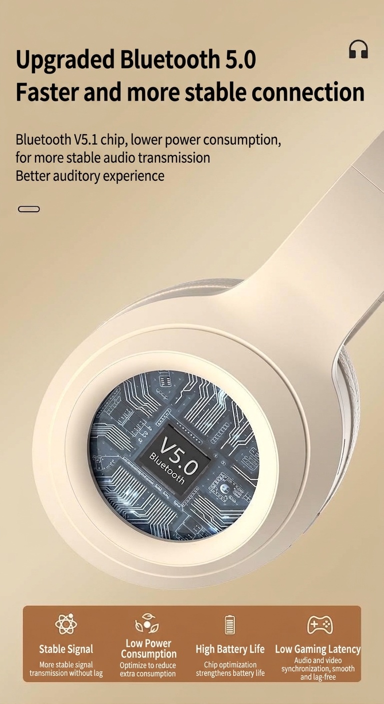 Wireless Over-Ear Bluetooth Foldable Headphones